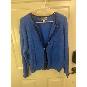 PENDLETON Blue Cotton Shirt Women's‎ L Button Up Made in Hong Kong Vintage